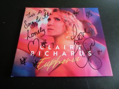 CLAIRE RICHARDS EUPHORIA PERSONALLY SIGNED CD & HER HANDWRITTEN LYRICS/DOODLES