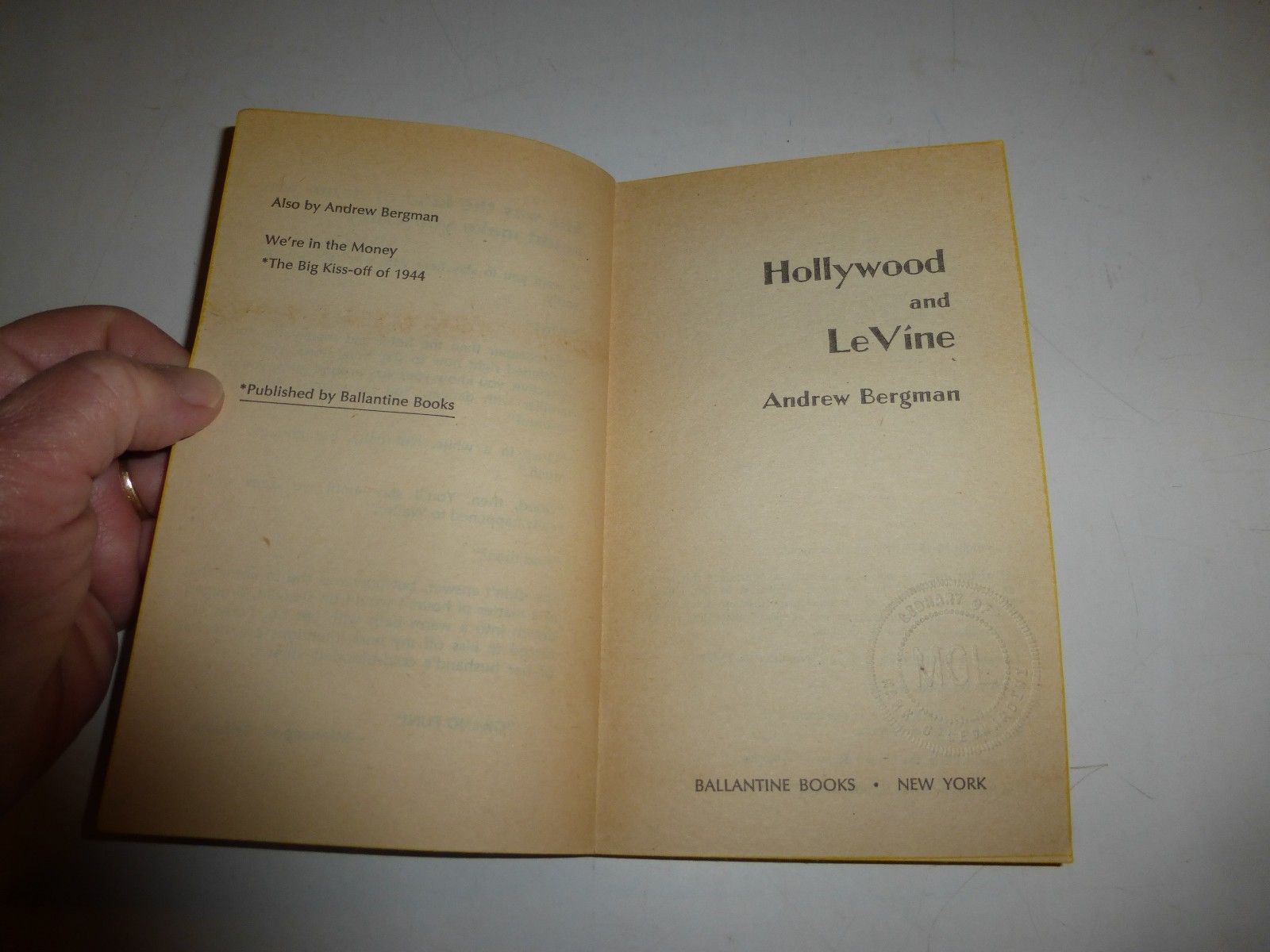 HOLLYWOOD AND LEVINE by Bergman, Rare US Ballantine Crime Pulp, PB, 300