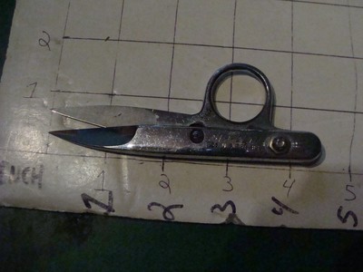 Vintage sewing item: unmarked Factory scissors,