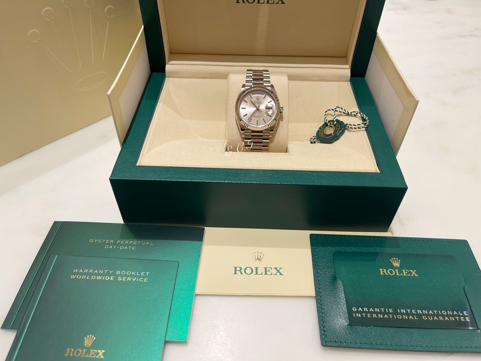 ROLEX ロレックス 時計 空箱 BOX 緑 グリーン アクセサリーケース ②