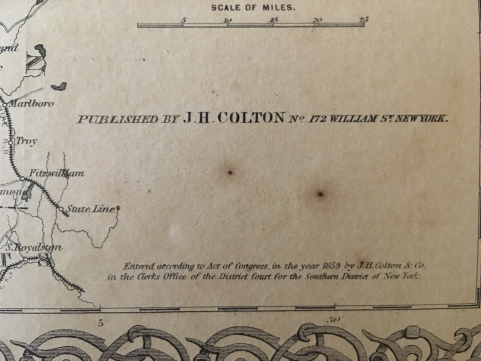 J.H. Colton’s 1859 Atlas Map of Vermont