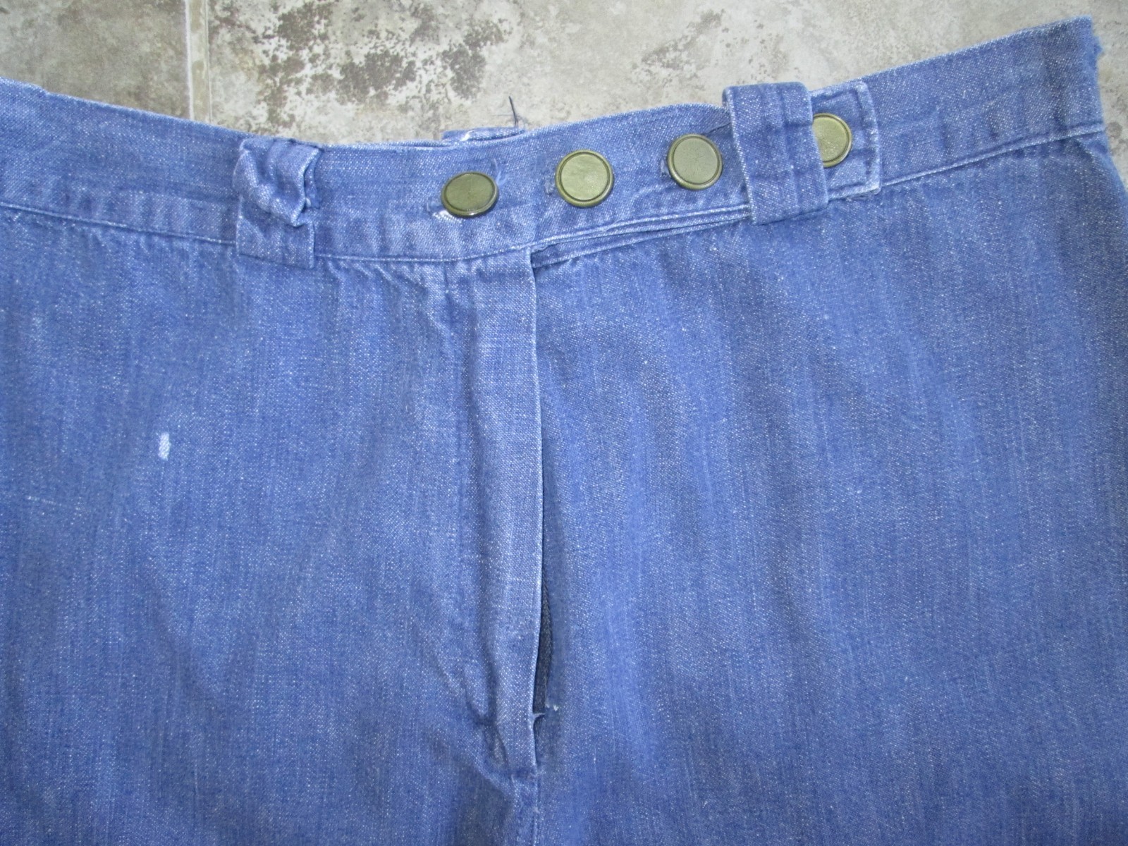 VTG Original Bell Bottom Jeans Denim Pants 28x29 Wide Leg Flare 4-Buttons Blue