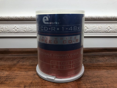 CD-R 100 PACK EWORKS BRAND 80 MIN TO 48X COMPATIBLE WRITING SURFACE