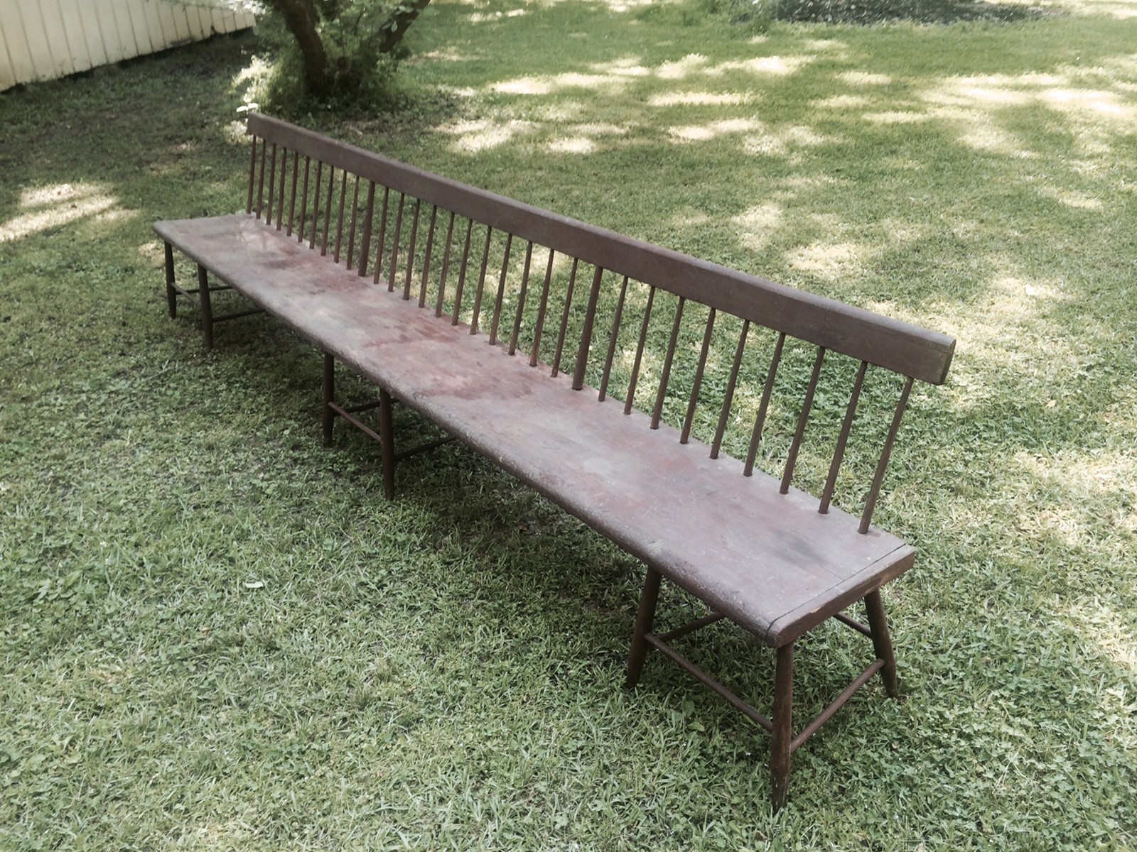 Antique Shaker Meetinghouse Bench Original Shaker Red 10 Feet