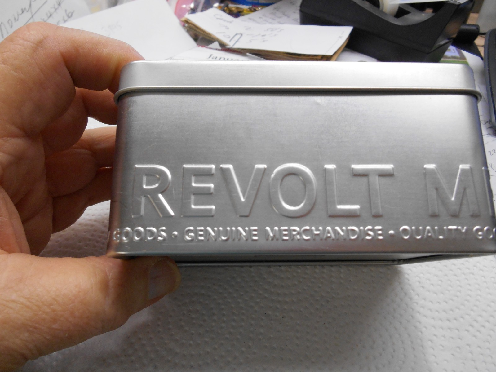 Vintage REVOLT Metal Embossed Watch Box