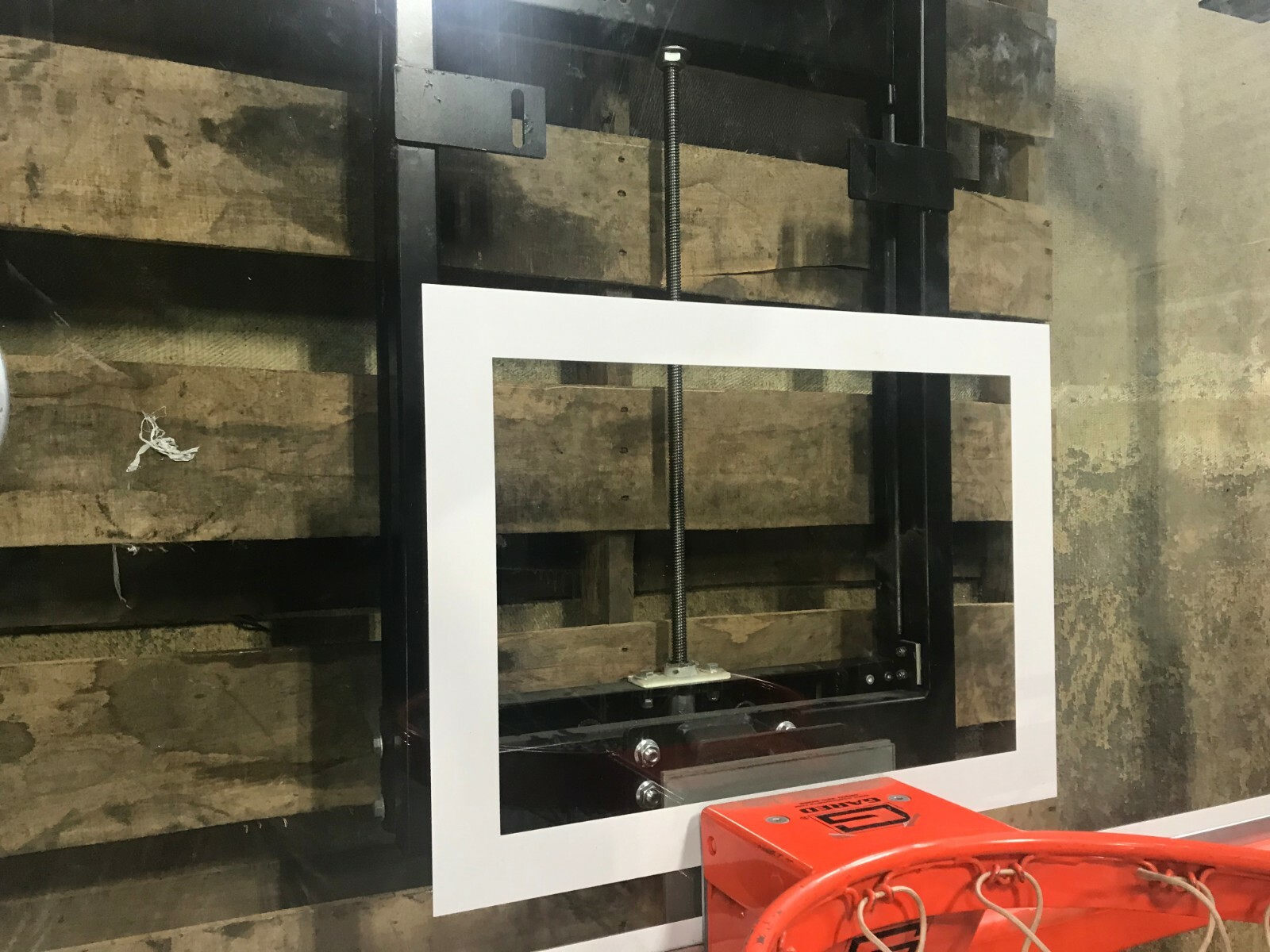 Gared Basketball Backboard with Retractable Hoist