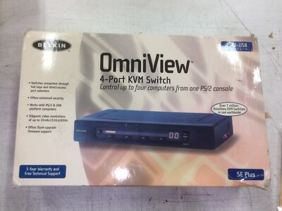 NEW BELKIN OMNIVIEW SE PLUS 4-PORT KVM SWITCH F1DZ104T PWR SUPPLY