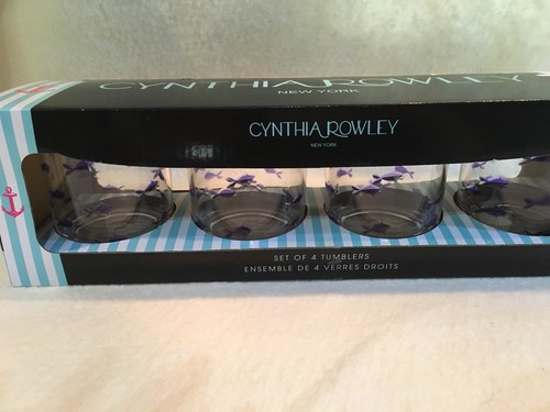 Purple Fish Tumblers Cynthia Rowley Set Of 4 Polystyrene Glasses Picnic outdoor