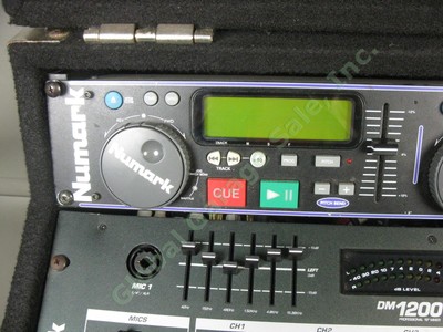 Numark CDN-22 Pro DJ Dual CD Player DM-1200 4 Channel Preamp Mixer Grundorf Case