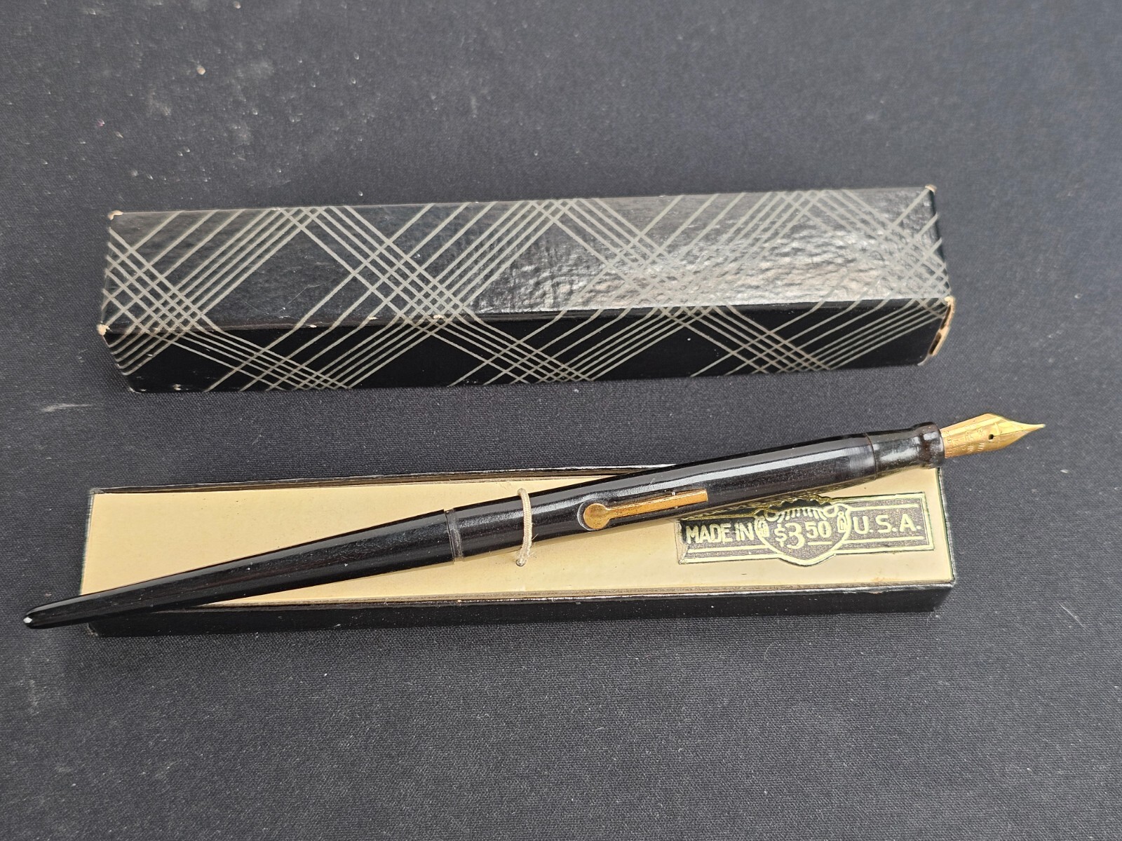 万年筆 ペン先 WARRANTED 14K GOLD PLATED PEN Vintage Warranted 14K Gold Tip Nib Fountain Pen Box With Box