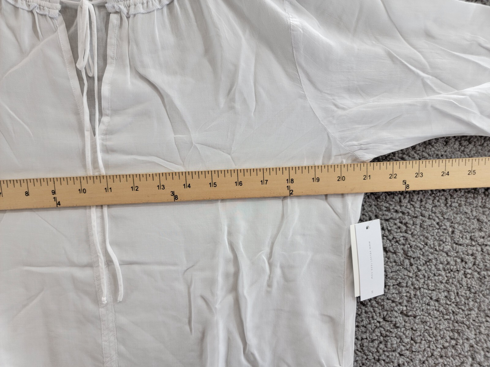 Velvet by Graham & Spencer Samantha Split Neck Blouse Women's S White Pullover - Picture 6 of 16