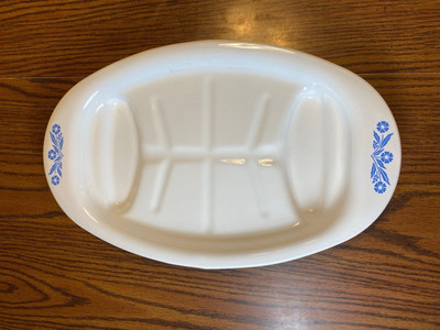 CorningWare Blue Cornflower P-19 Meat Serving Plate Platter Corning