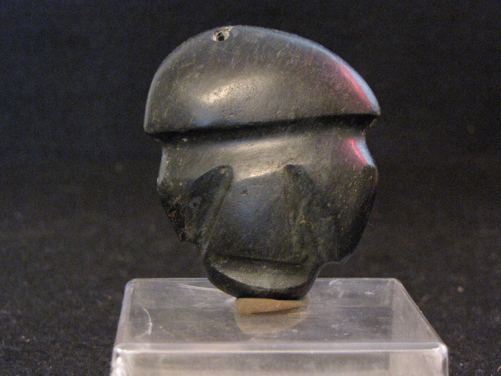 Pre Columbian, Green Stone, Mezcala, Necklace Pendant, Middle Form. 700 300 BC