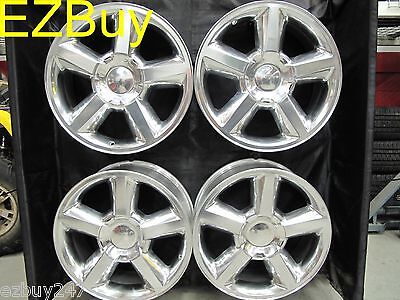 20" INCH NEW SILVERADO TAHOE FACTORY STYLE POLISHED SET OF FOUR WHEELS RIMS 5308
