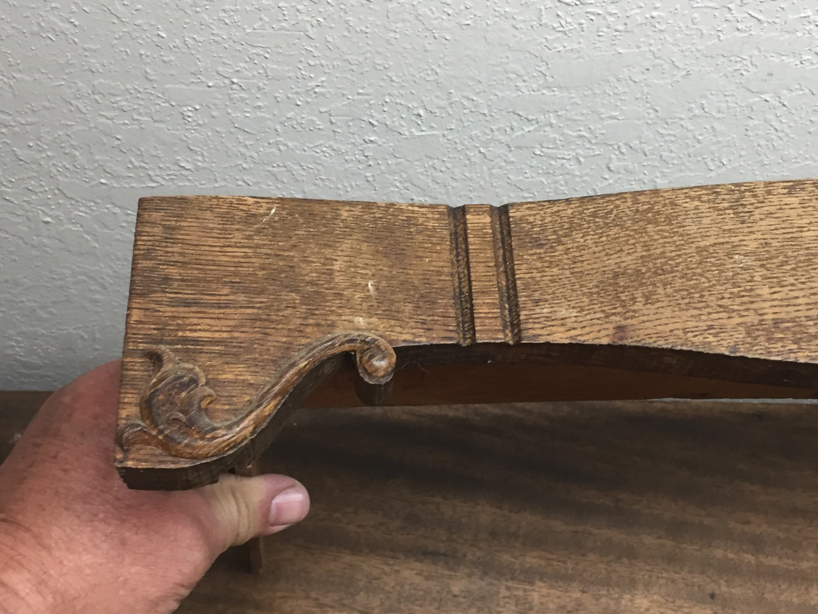 Antique Davis Treadle Sewing Machine CABINET CENTER DRAWER Scrolled Front Wings