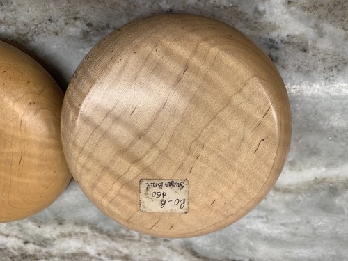 Double Wood Hand Turned Covered Sugar Bowl w Original tag