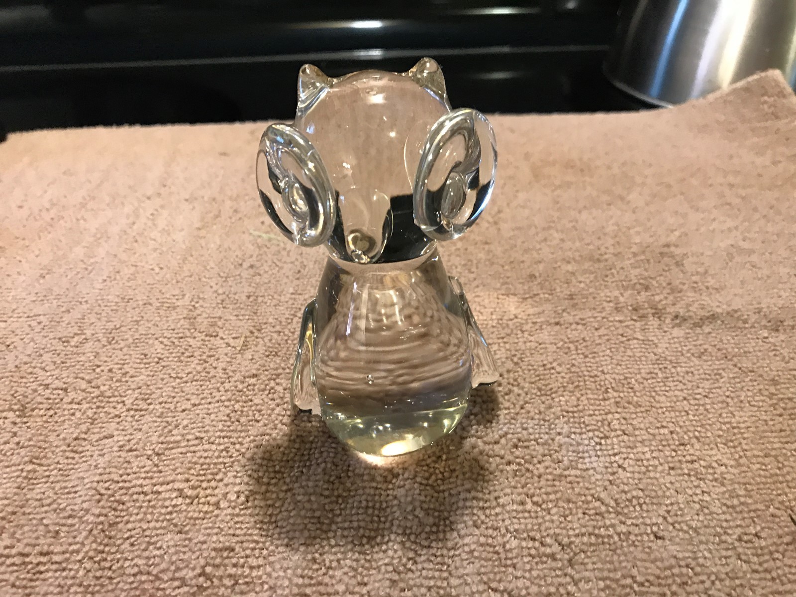 Vintage HiMark Glass Owl Paperweight Collectible Beautiful Lot# 0089