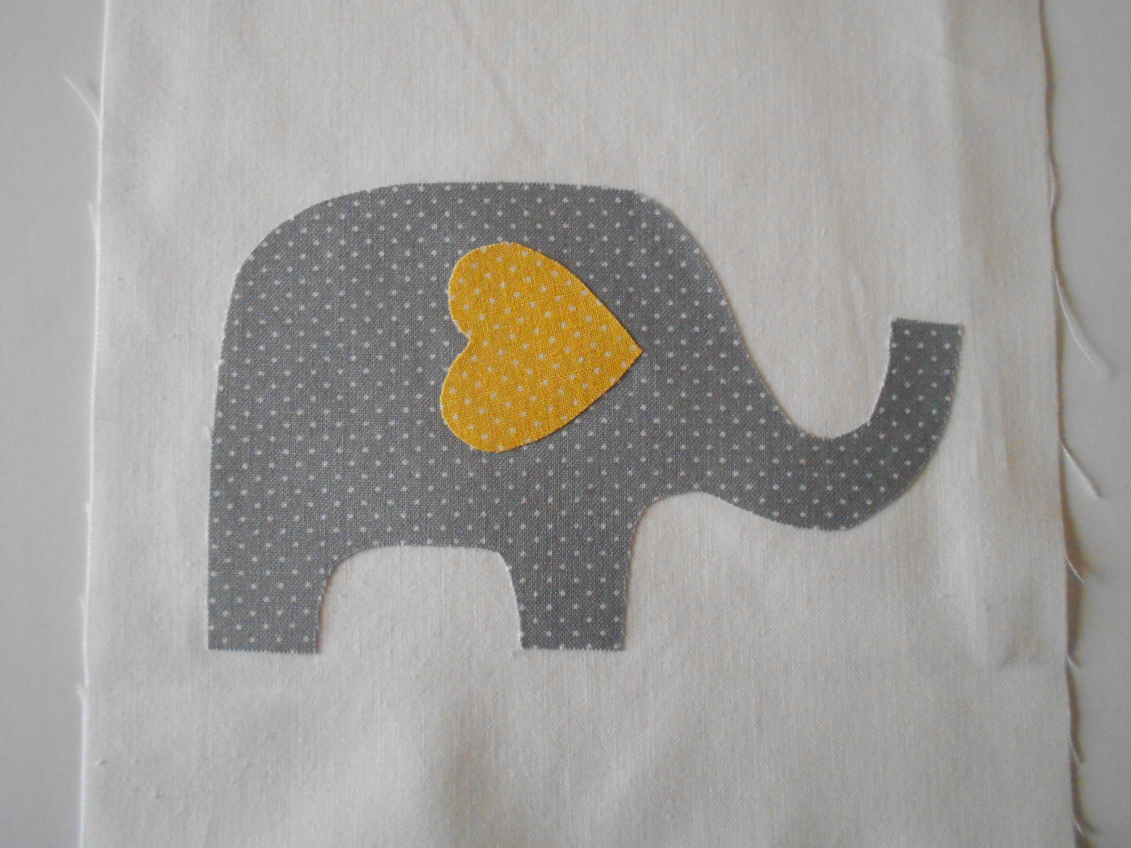 Set of 12 Cute Grey Elephant Quilt Blocks 6 1/2