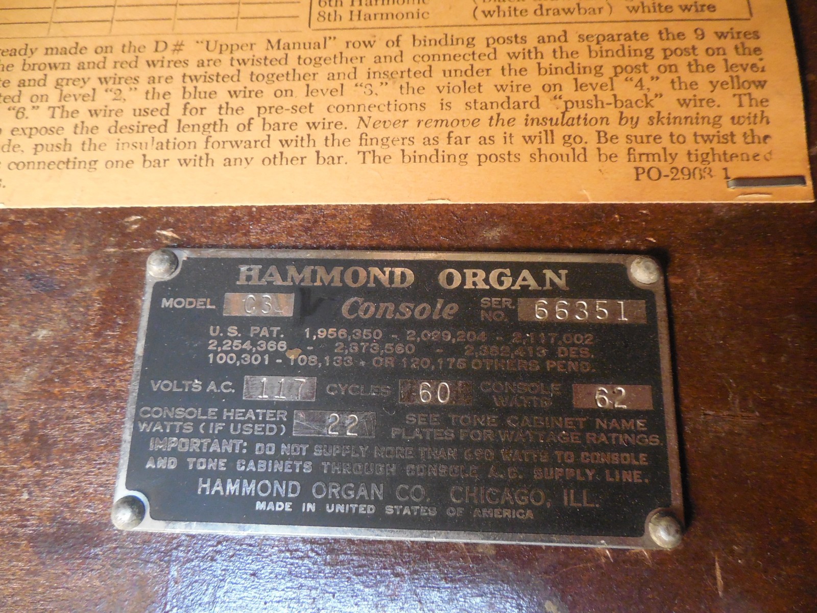 '56 C-3 Hammond Organ  Bench, Pedalboard & 122   Leslie Speaker b3