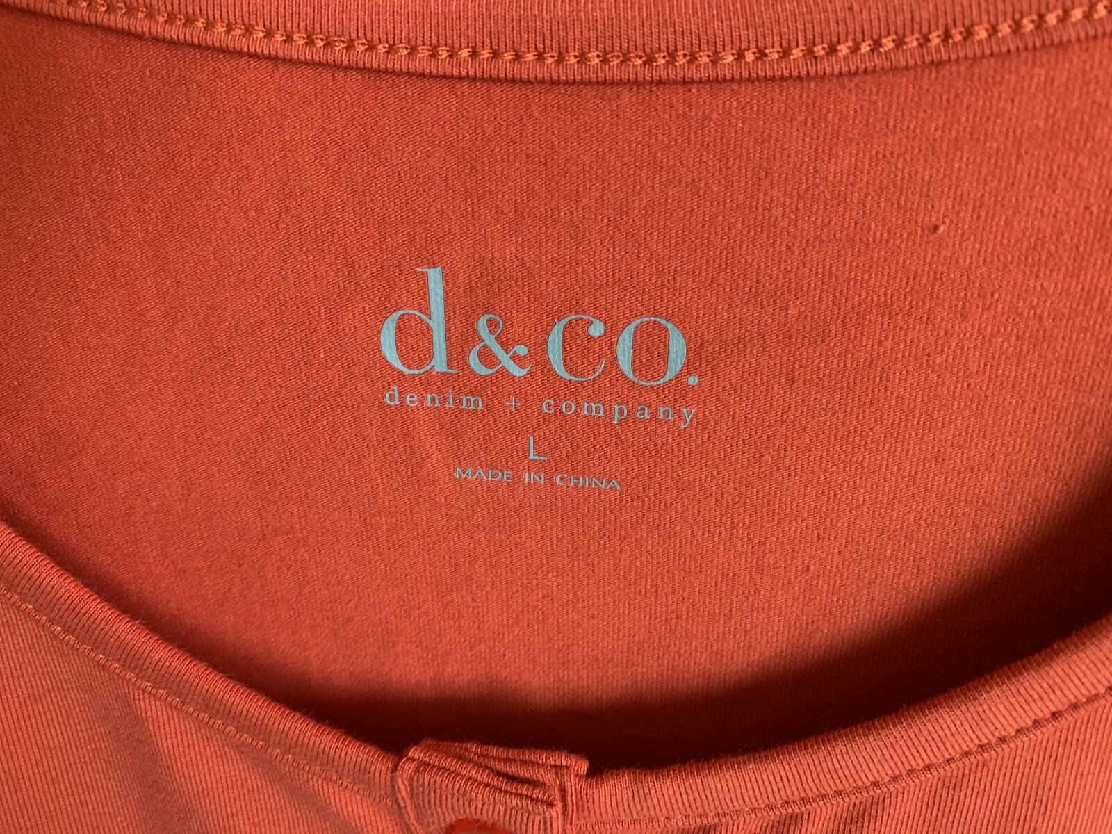 Sz L Denim \u0026 Co d\u0026co. QVC Fire Orange 