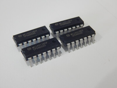 ON SEMI MC14011BCP Quad 2-Input NAND CMOS 14 Pin DIP -LOT OF 4 IC'S - FAST SHIP