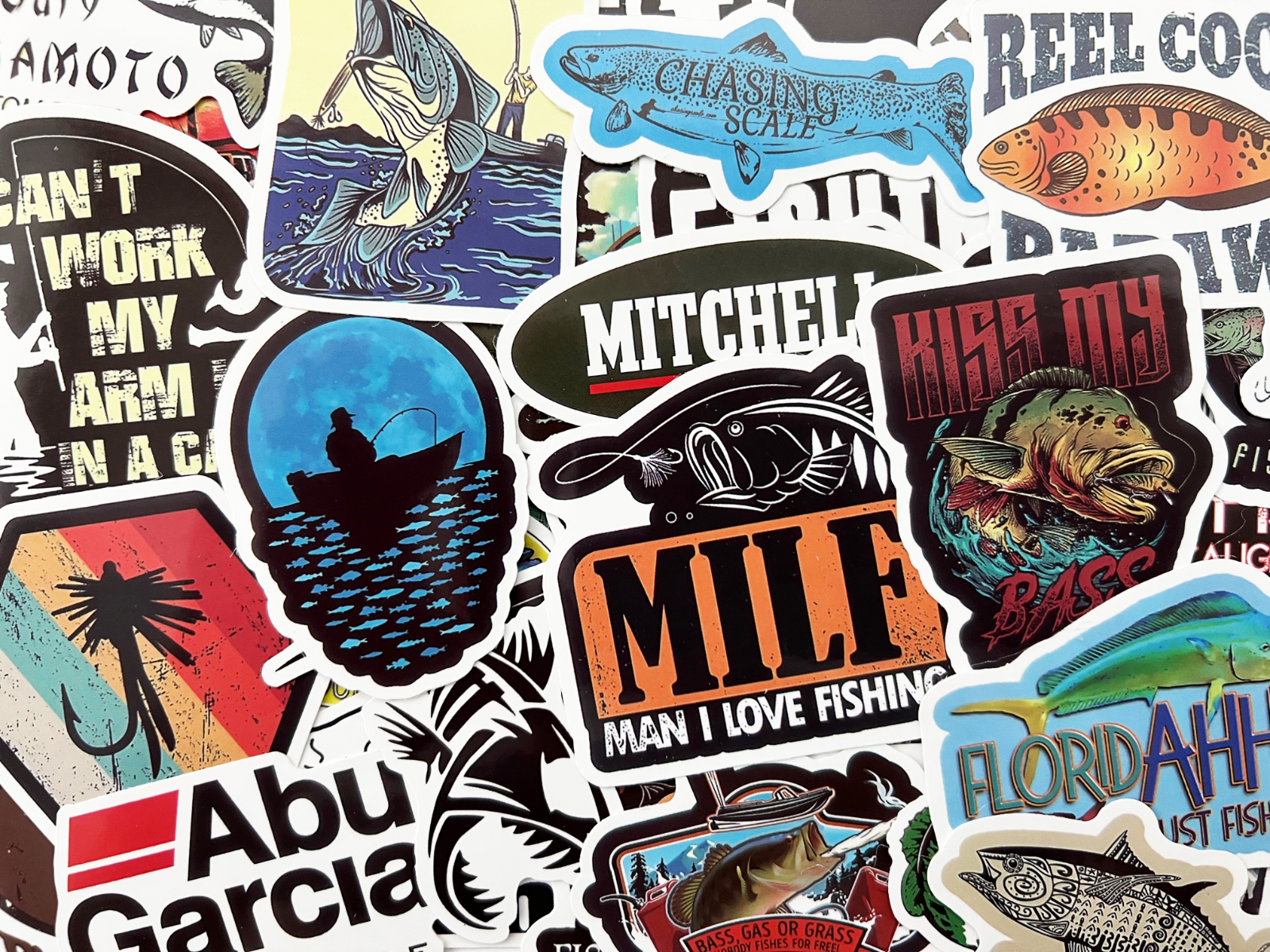 100 Fish Fishing Stickers Pack For Tackle Box Fishermen  Dads Car Boat