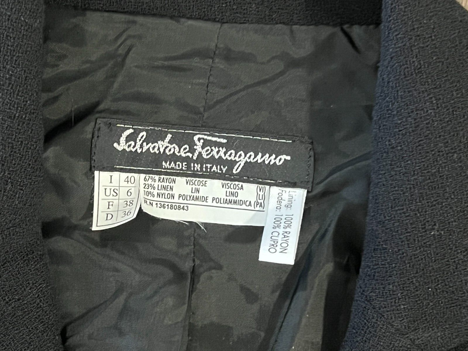 NOS VTG Salvatore Ferragamo Ladies Suit Blazer Pants Made In Italy sz 6