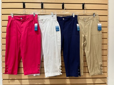 Fresh Capri,cotton stretch,back elastic waist,zipper,front and back pockets.