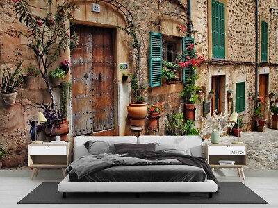 3D Architectural Retro Landscape Self-adhesive Removeable Wallpaper Wall Mural1