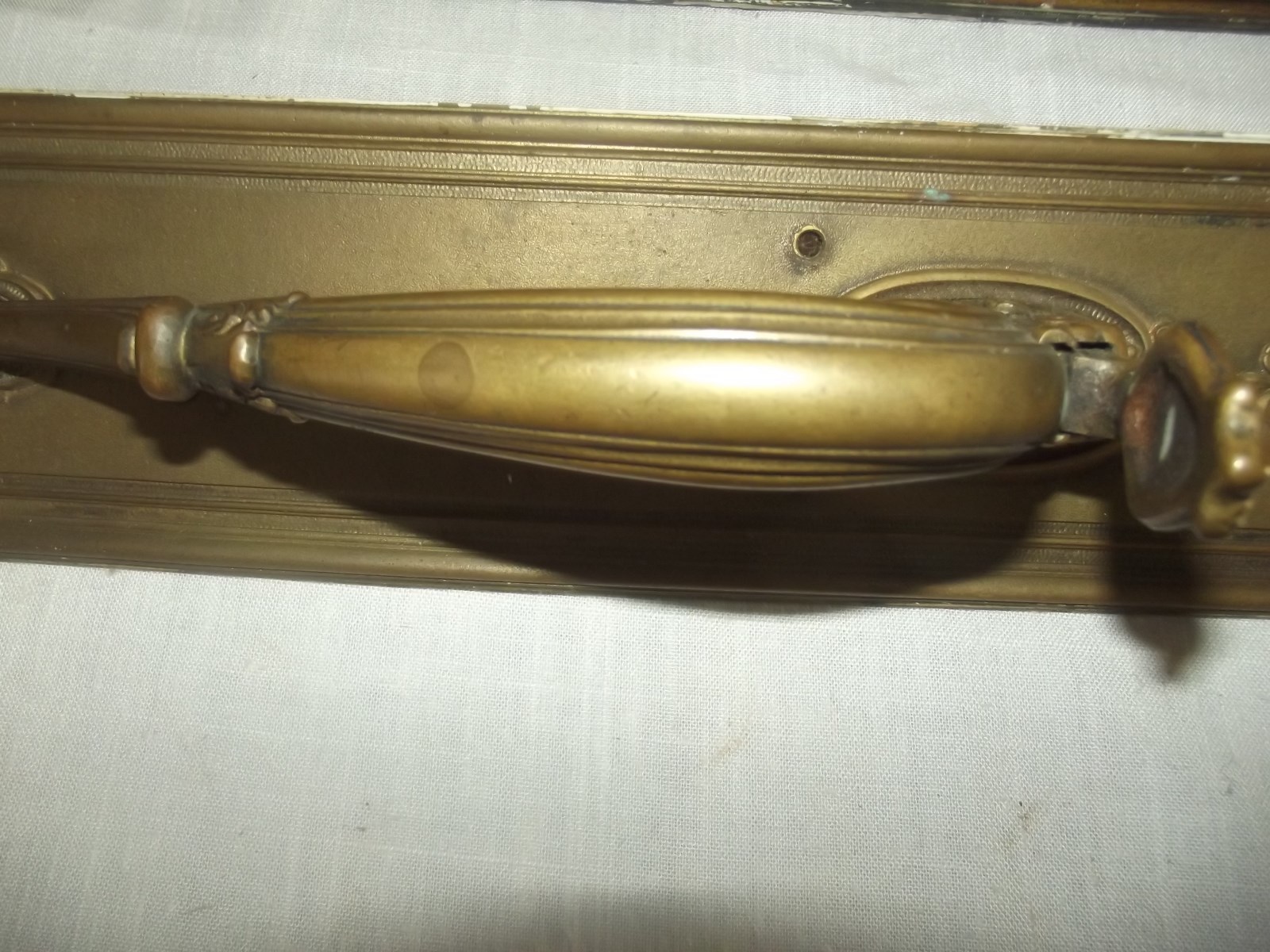 Pair Antique Double Door Pull Handle  Brass Store Restaurant Theater Vtg 21