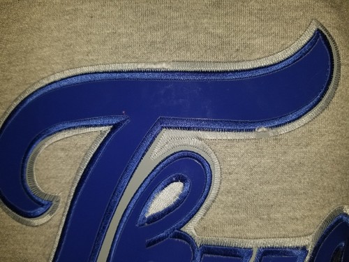 VINTAGE 1996 THUG LIFE 51 Revolution Grey Sweatshirt ROYAL Blue Letter Mens L