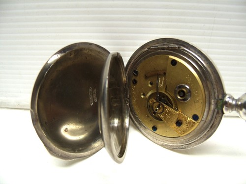 ANTIQUE ELGIN 18S KW POCKET WATCH HEAVY COIN SILVER CASE 449475 RUNS WELL 1876