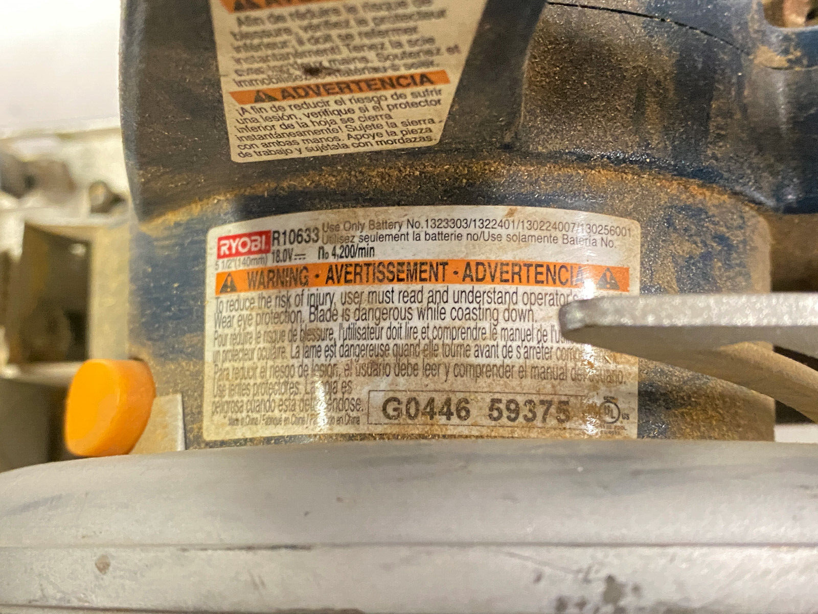 Ryobi R10633 5-1/2" Cordless 18V Circular Saw - Tool Only! AO4053009