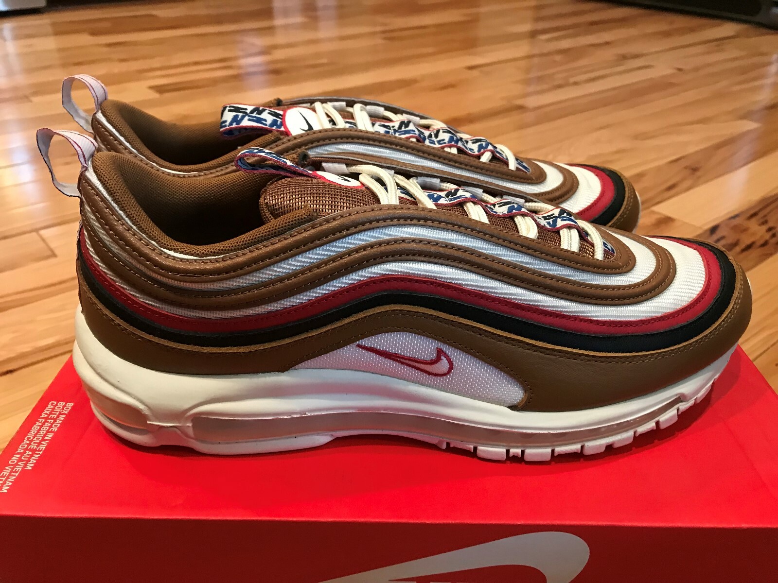 Mens Nike Air Max 97 TT Premium Ale Brown Sail Gym Red Black Nike Nike Air Max 97 Tt Prm ale brownsail gym red black