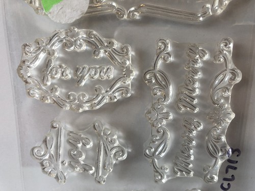 Hero Arts ” Fancy Christmas Message Tags- Borders Poly Clear Stamps CL713