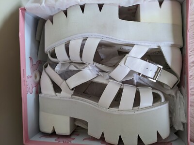 Jeffery Campbell RARE Argo White Havana Last Platform Sandals