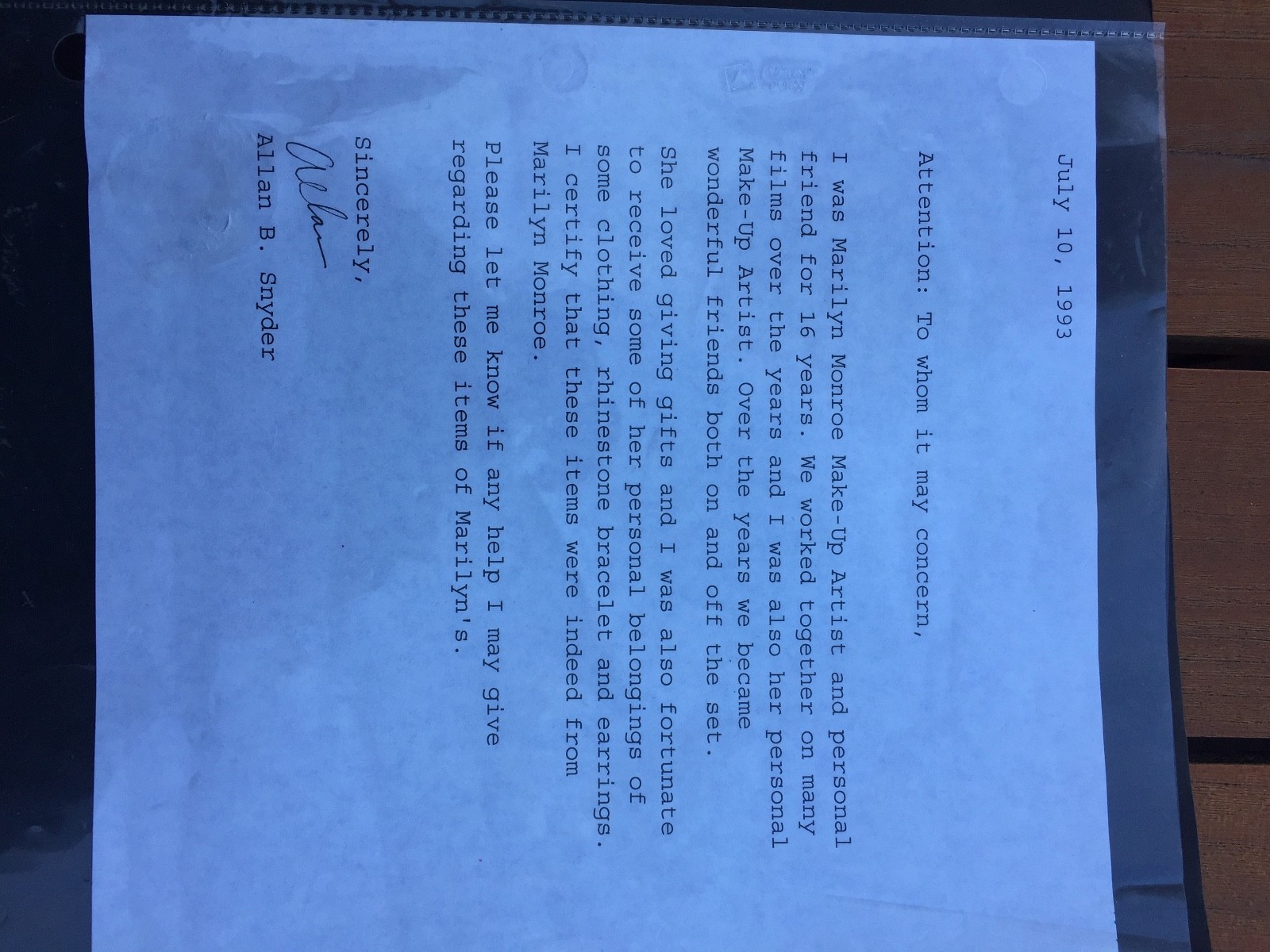 MARILYN MONROE  RHINESTONE BRACELET   COA