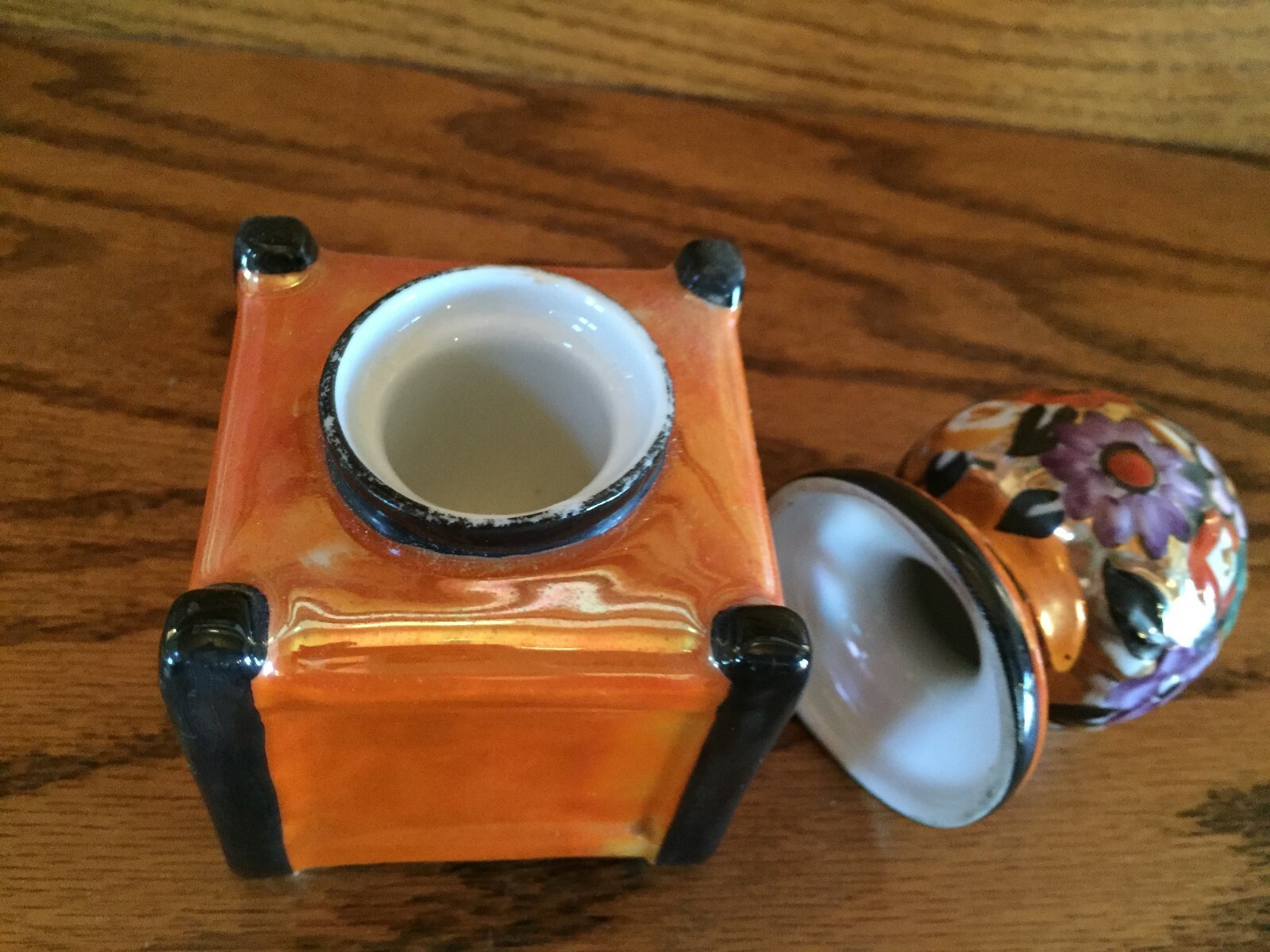 Vintage Ink Well - Made In Japan - Removable Lid and Square Bottom