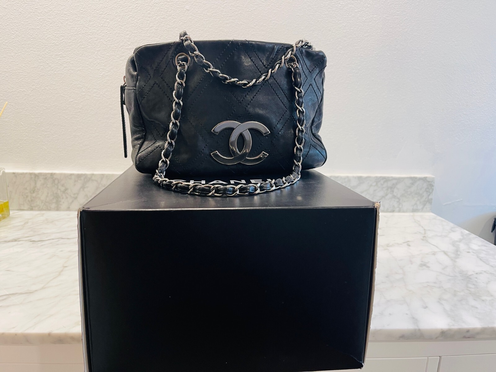 【CHANEL】vintage petite shopping leather tote★レザートート chanel petite shopping tote black leather | eBay