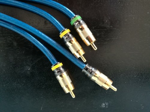 Lot of 4 - 12 in RCA Gold-Plated Male to Male DJ/Mixer/Stereo System Audio Cable