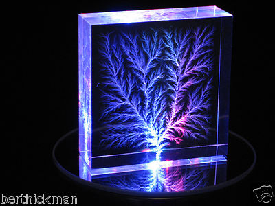 2" x 2" x 3/4" Captured Lightning Edge Lichtenberg Figure Beam Tree Sculpture
