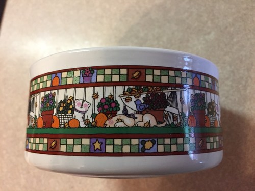 Set of 2 vintage 1990's Autumn ceramic soup or cereal mugs