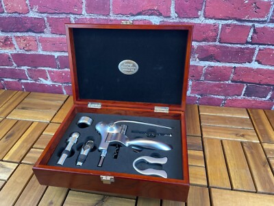 Imperfect BROOKSTONE HERITAGE WINE BOTTLE OPENER WOODEN CASE & More - CORKSCREW
