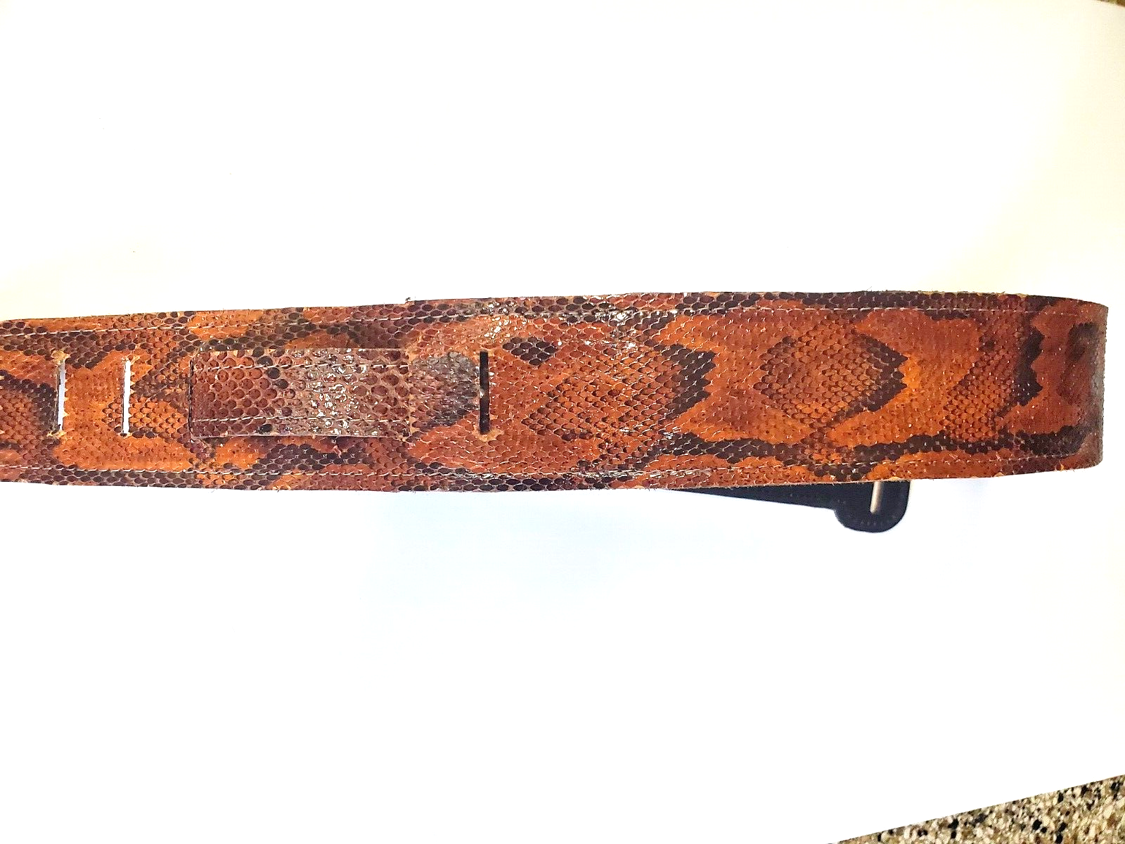 GENUINE BLACK & BROWN PYTHON SNAKESKIN GUITAR STRAP