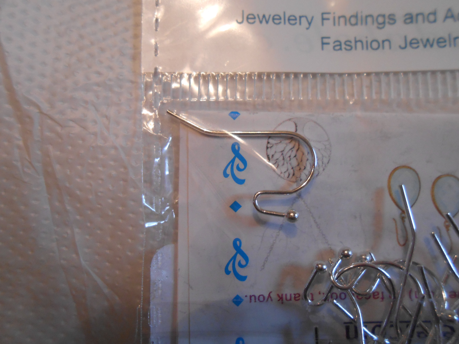 Adabele Ball Dot Ear Wire pack of 50 Sterling Silver Plated