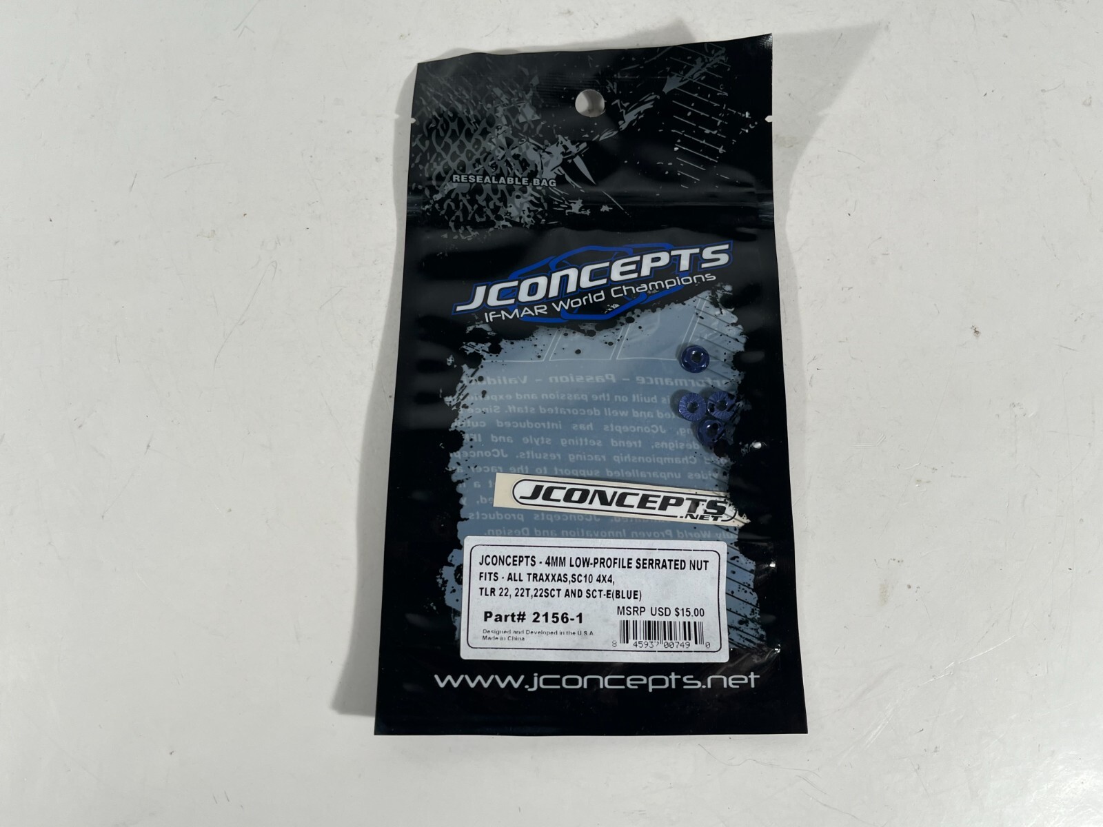 エクリ 1 2 3 Jconcepts 2156-1 4mm low-profile locking wheel nut - blue