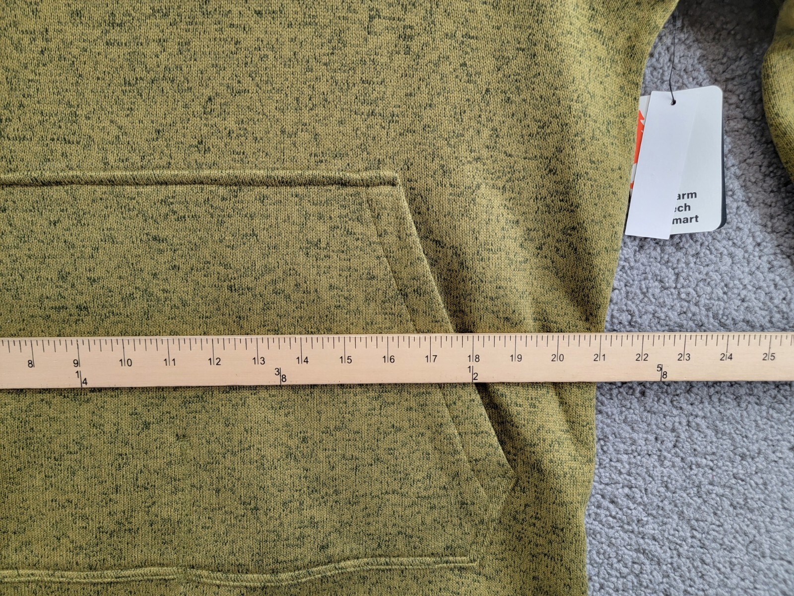 Bass Outdoor Regular-Fit Mixed-Media 1/4-Snap Hoodie Men's M Fir Green L/S - Picture 7 of 17