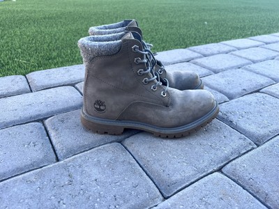 timberland ortholite mid calf boots brown leather zip buckle womens size 95 285510883401