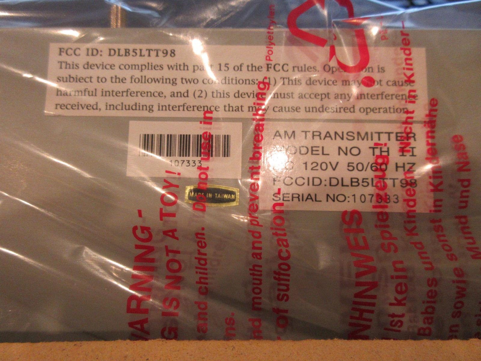 Advanced Talking House AM Radio Transmitter 5 Minute Recording New Old Stock