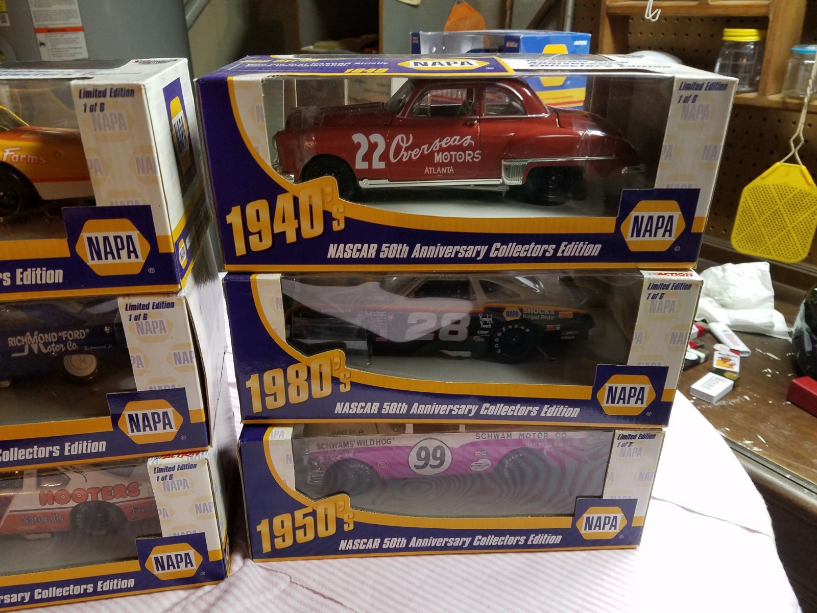 1998 Napa 6 Car Set Kulwicki Jarrett Yarborough Baker Byron 1/24 Scale Action